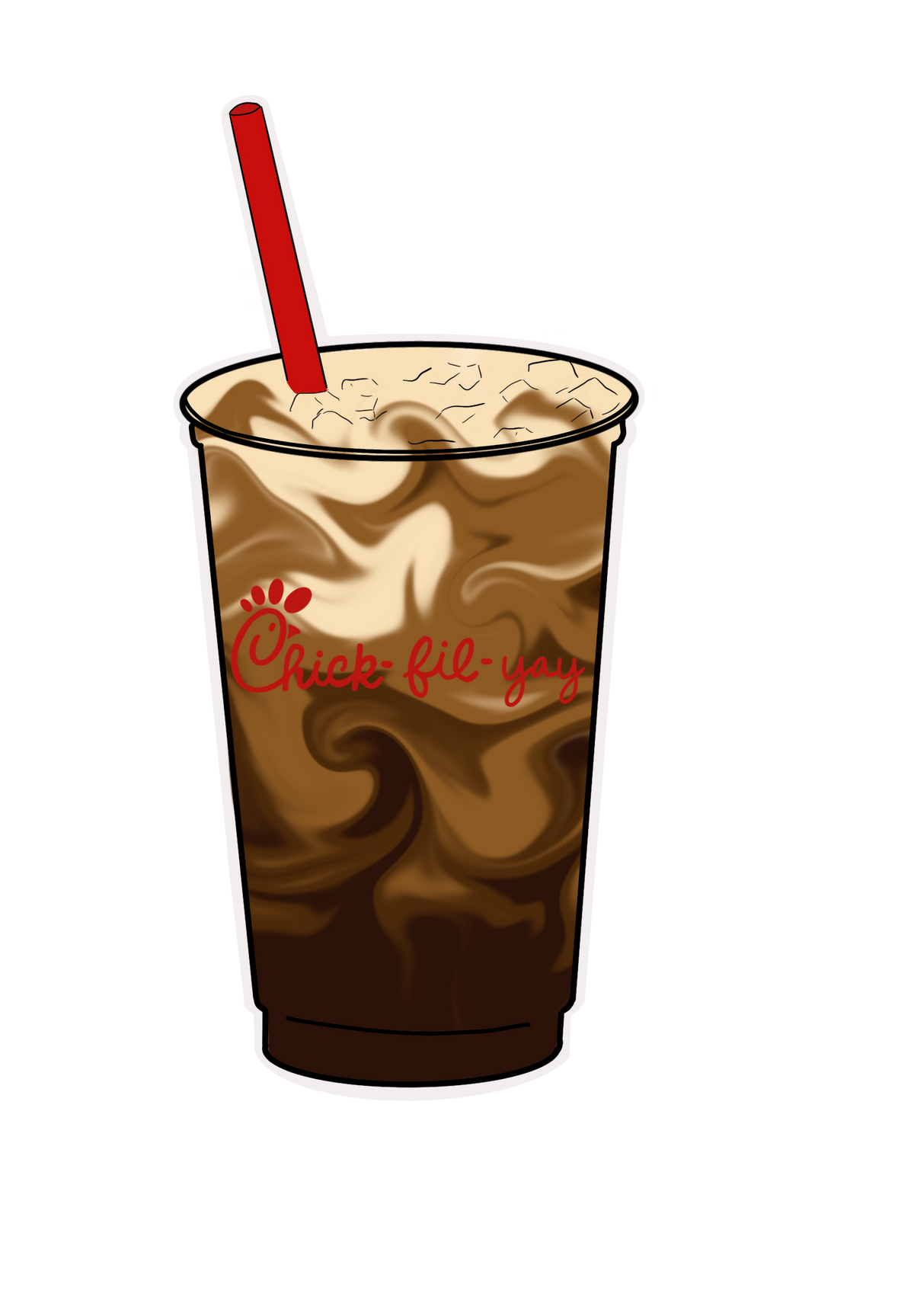 Chick-fil-yay Iced Coffee Sticker