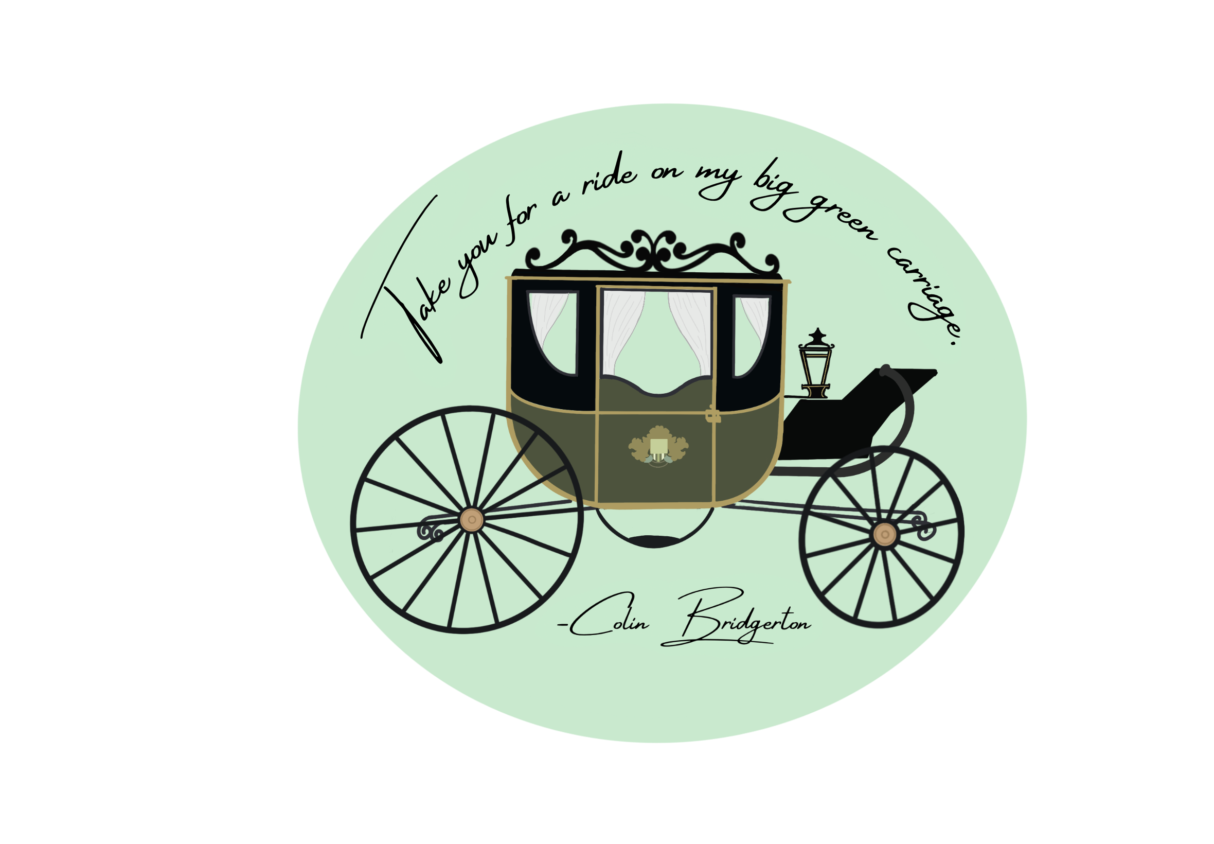 Big Green Carriage Colin Bridgerton quote sticker