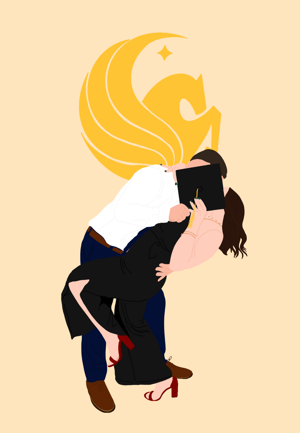 Custom digidrawing example - couple graduation