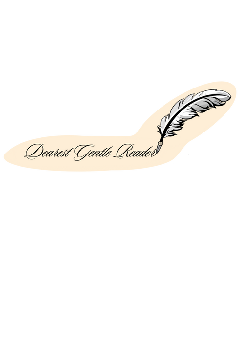 Dearest Gentle Reader sticker with quill pen design