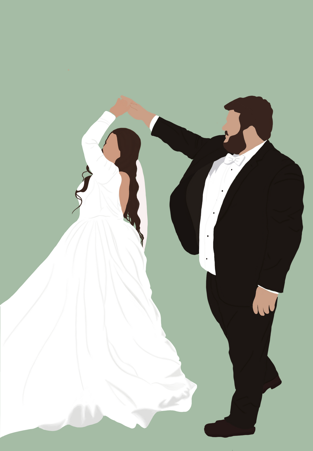 Custom digidrawing example - wedding